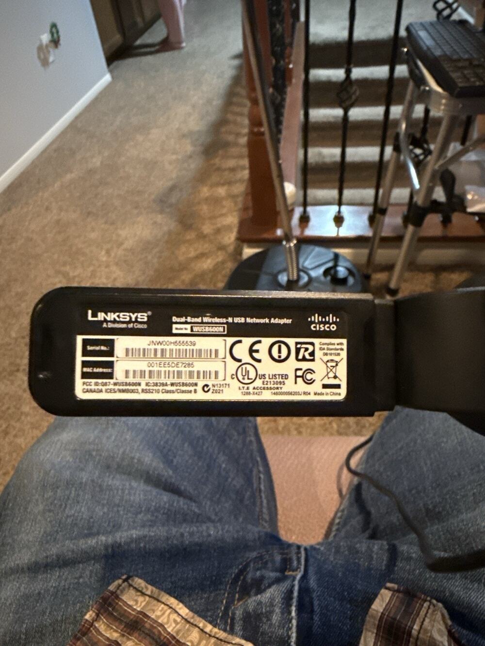 LINKSYS Dual-Band Wireless-N USB Network Adapter. Model# WUSB600N